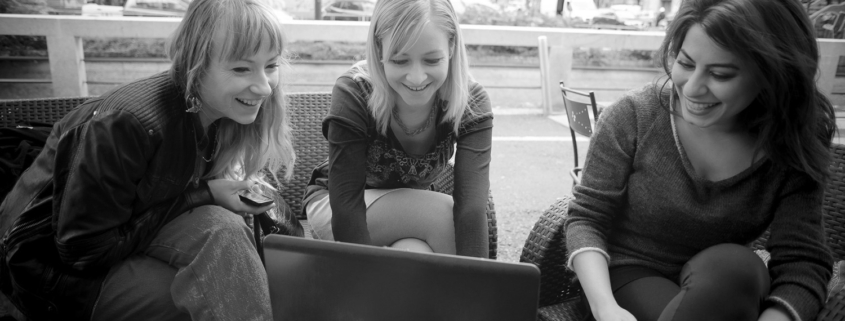hipster girls working